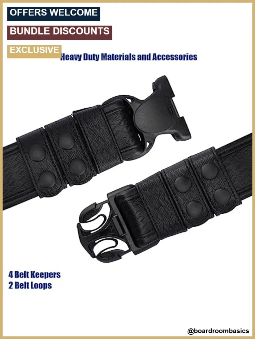 Basketweave Duty Belt with Loop Lining and Hook Inner Belt